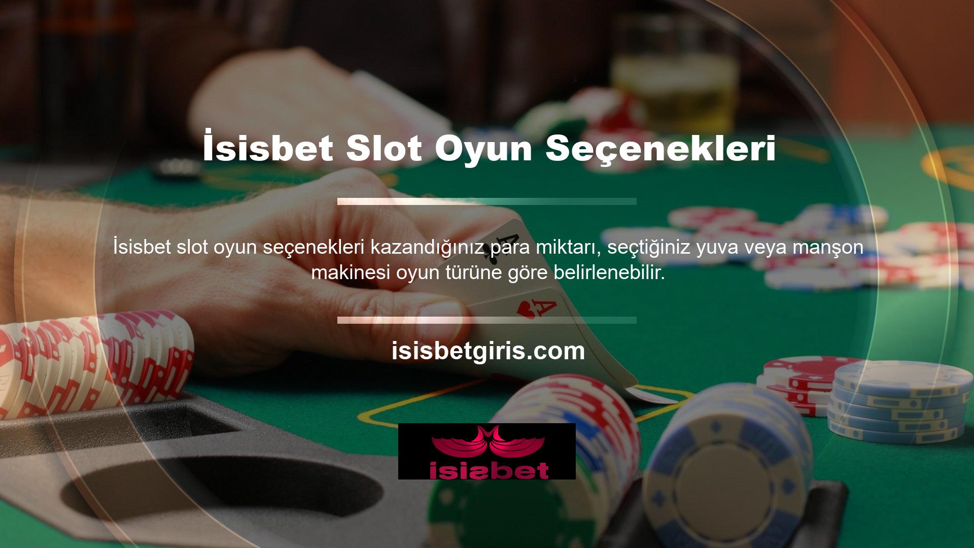 İsisbet sitesinde seçenek var